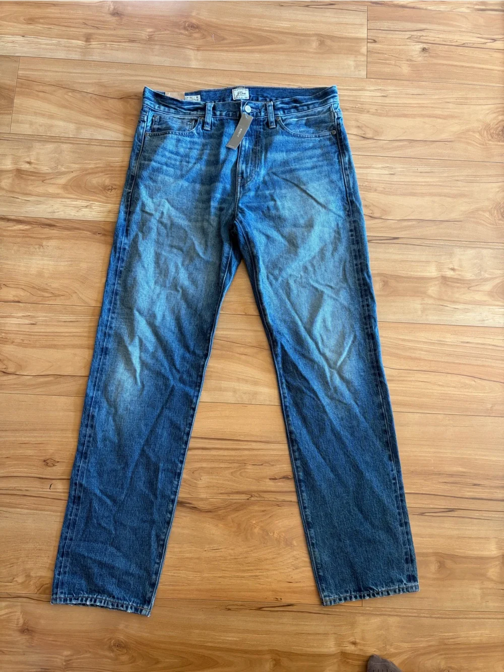 J. Crew Men's Straight-Leg Blue Denim Jeans